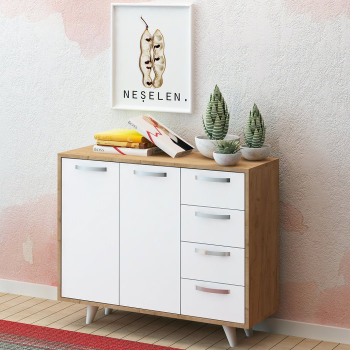 Hanah Home Armario Multiusos Waga Roble y Blanco